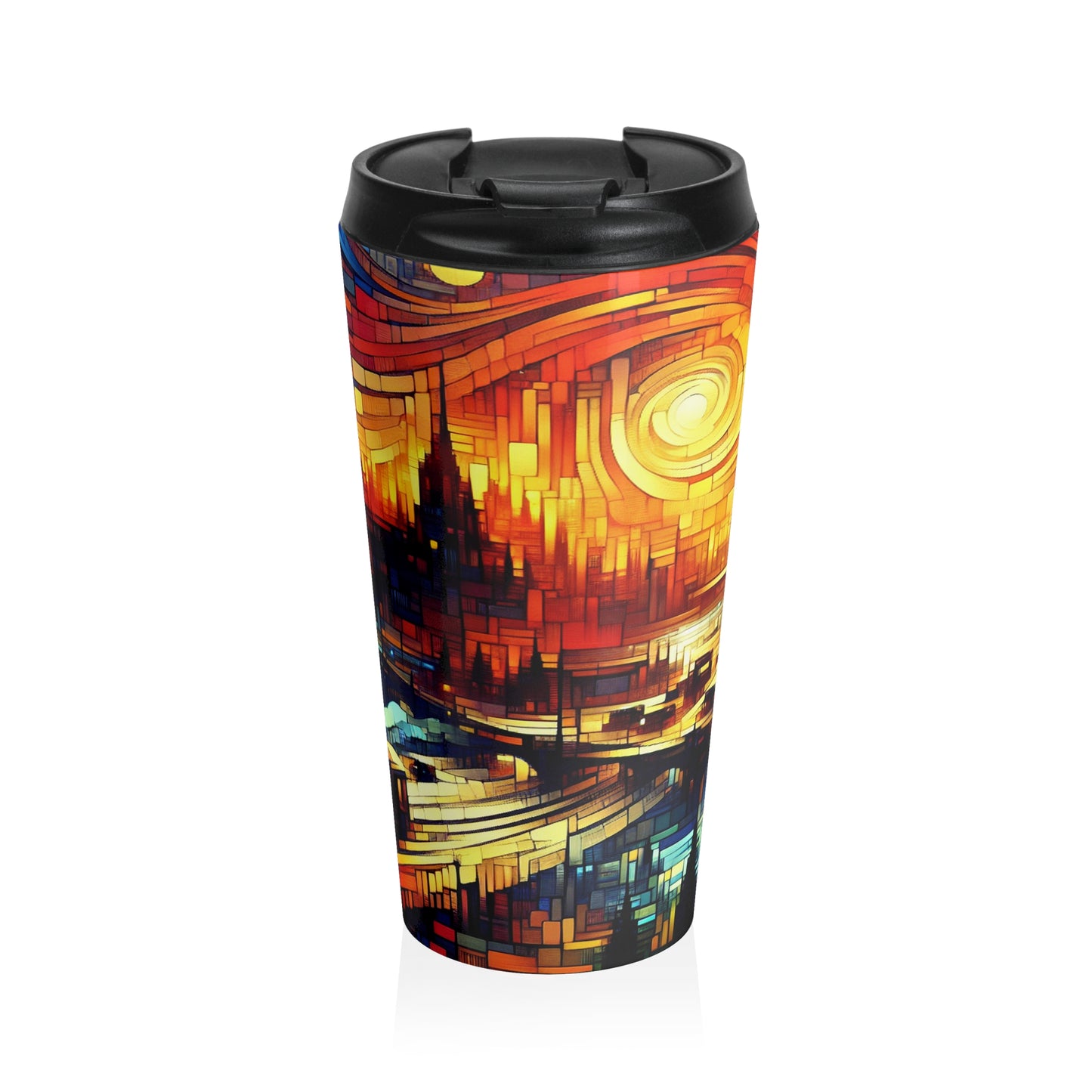 "A World Beyond: An Epic Fantasy Game Landscape" - The Alien Stainless Steel Travel Mug Video Game Art