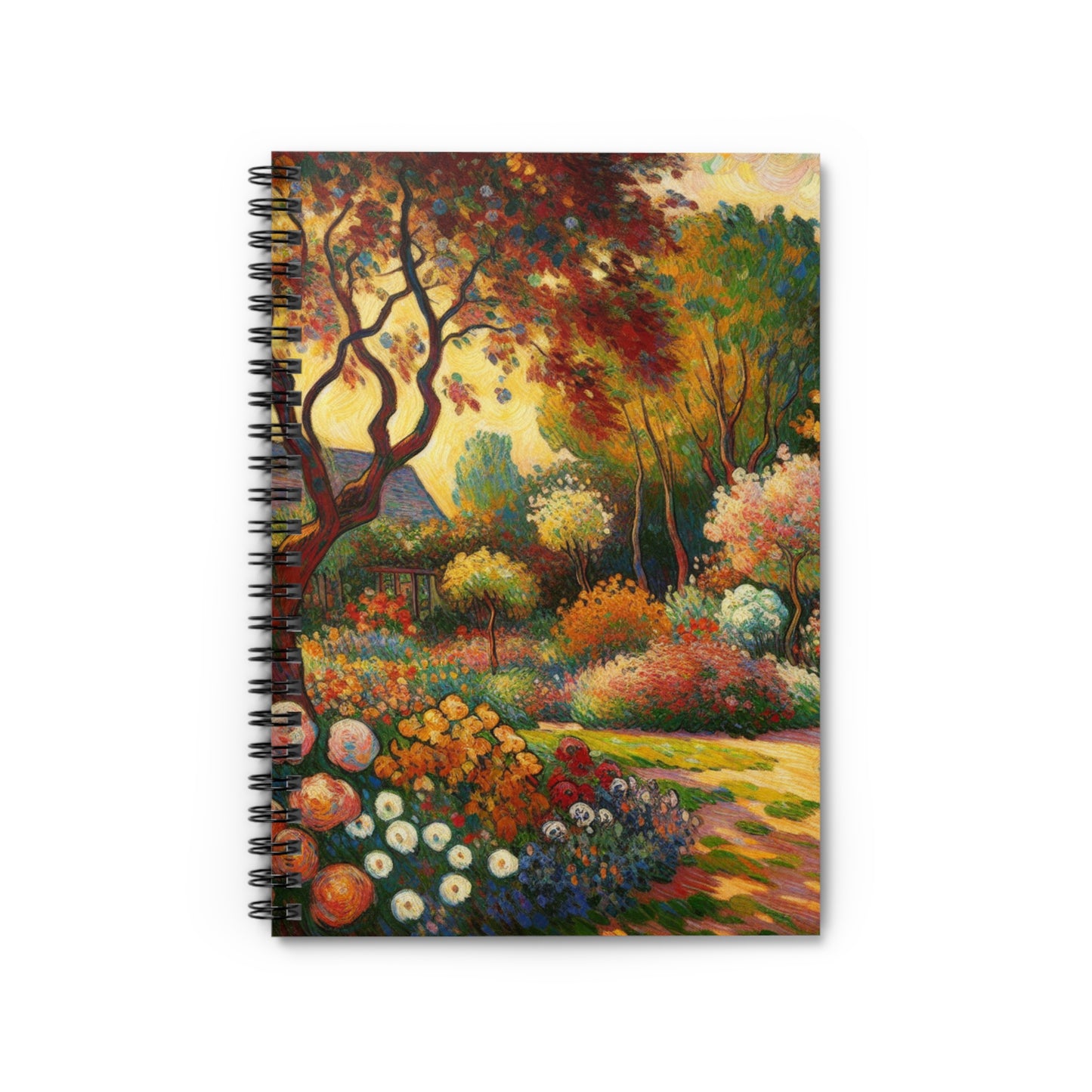 "Fauvista Garden Oasis" - Cuaderno de espiral The Alien (línea reglada) Estilo fauvismo