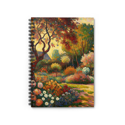 "Fauvist Garden Oasis" - The Alien Spiral Notebook (Ligne Lignée) Style Fauvisme