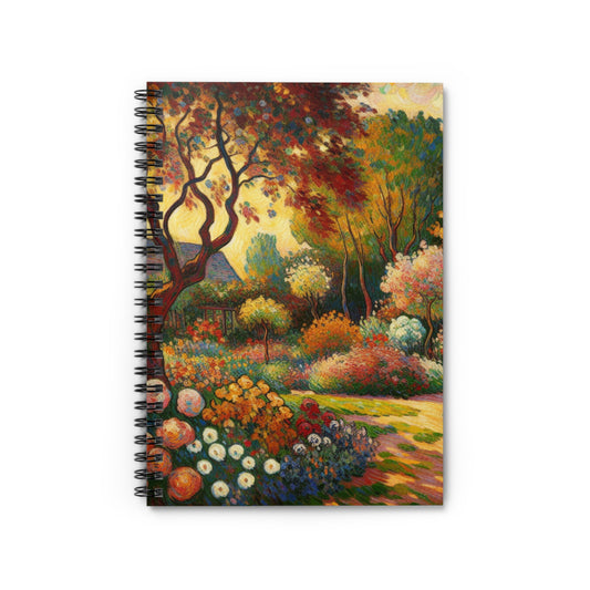 "Fauvist Garden Oasis" - The Alien Spiral Notebook (Ruled Line) Fauvism Style