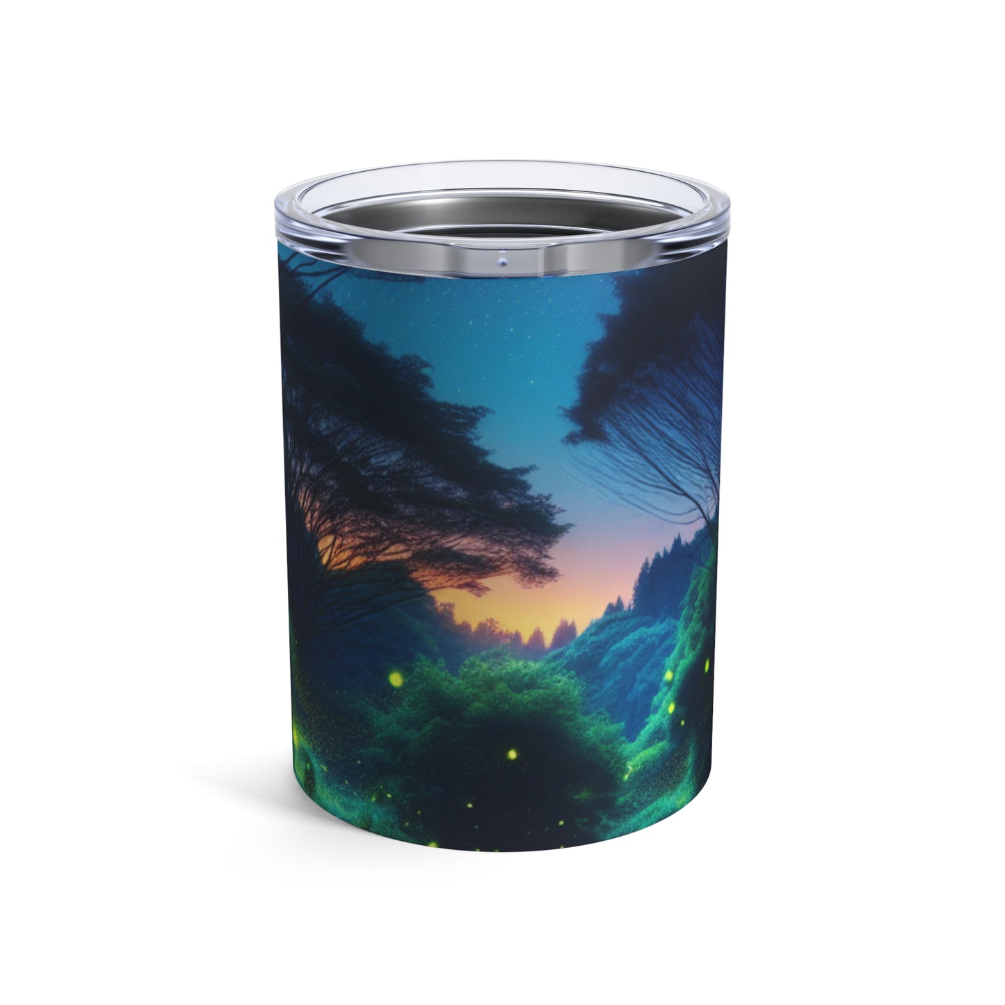 "Noche encantada: Luciérnagas en el bosque" - Vaso Alien de 10 oz