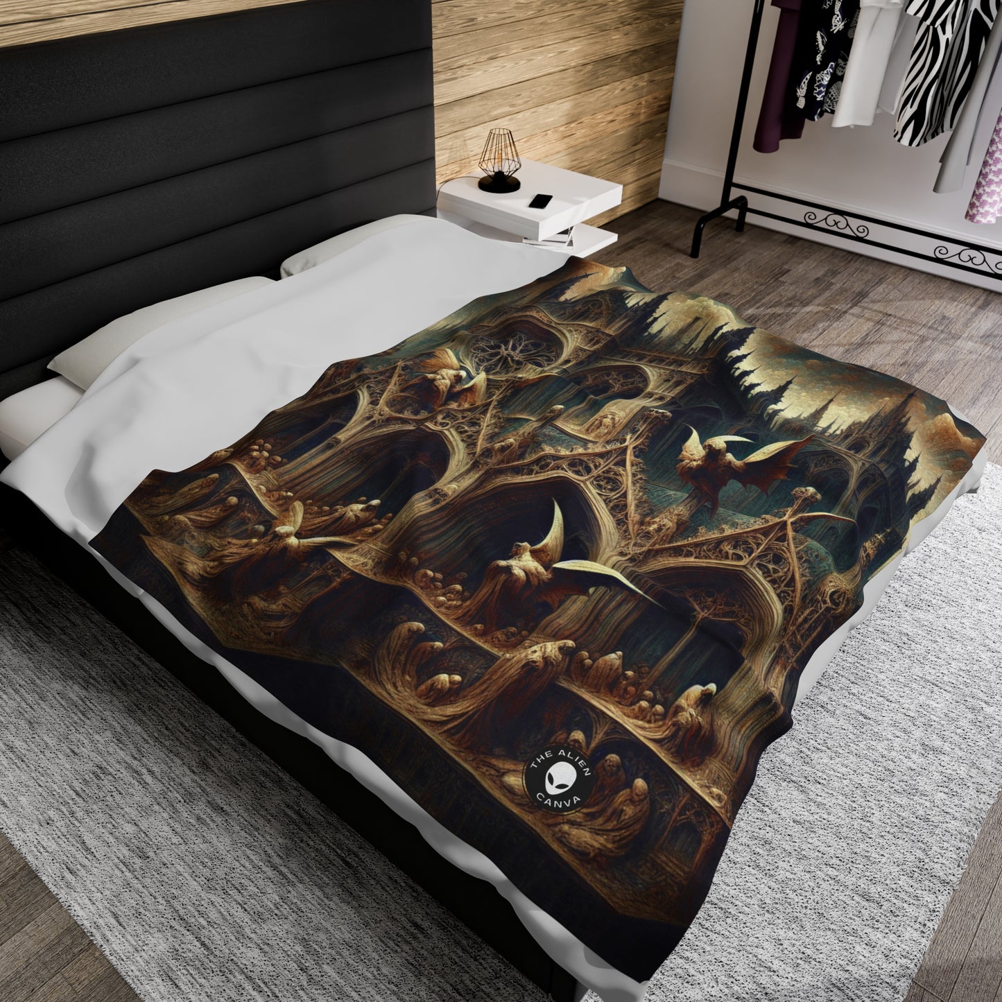 - The Alien Velveteen Plush Blanket Gothic Art