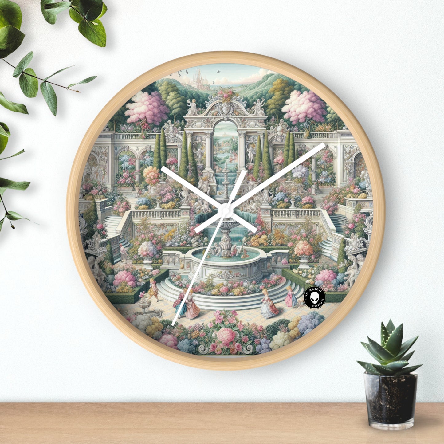 "Garden Elegance: A Rococo Affair" - L'horloge murale Alien Rococo