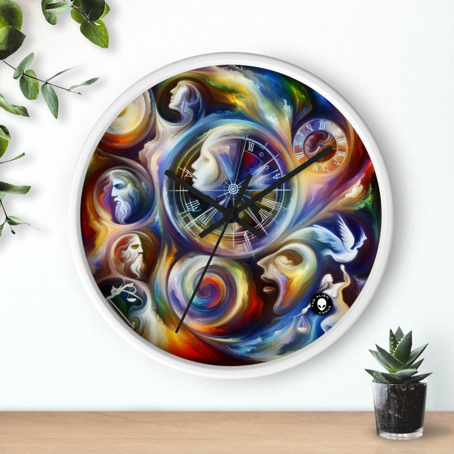 "Time's Dichotomy: Blooms and Wilt" - The Alien Wall Clock Symbolism