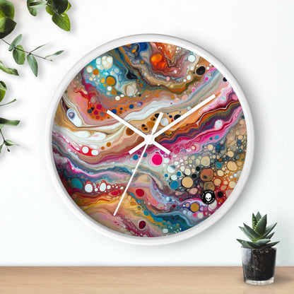 "Colores cósmicos: creación de un fascinante vertido acrílico inspirado en nebulosas celestes" - The Alien Wall Clock Acrylic Pouring