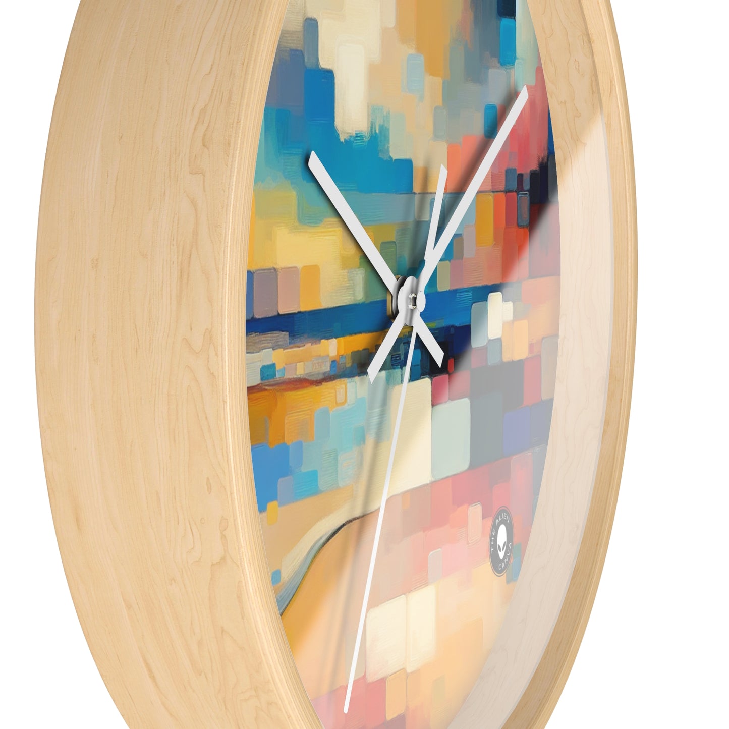 "Sunset Serenity: Peinture de champs de couleurs pastel doux" - La peinture de champs de couleurs de l'horloge murale Alien