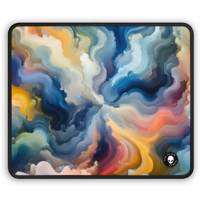 "Reflejos del atardecer: una pintura de campo de color sereno" - The Alien Gaming Mouse Pad Pintura de campo de color