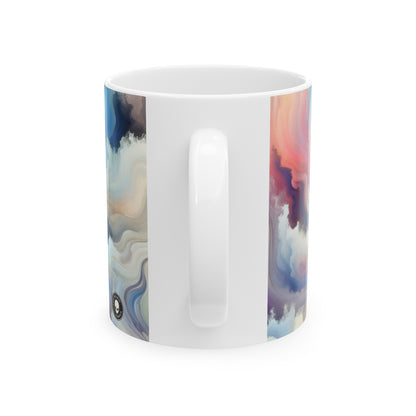 "Harmonie dans la nature : une abstraction lyrique" - La tasse en céramique Alien 11oz Abstraction lyrique