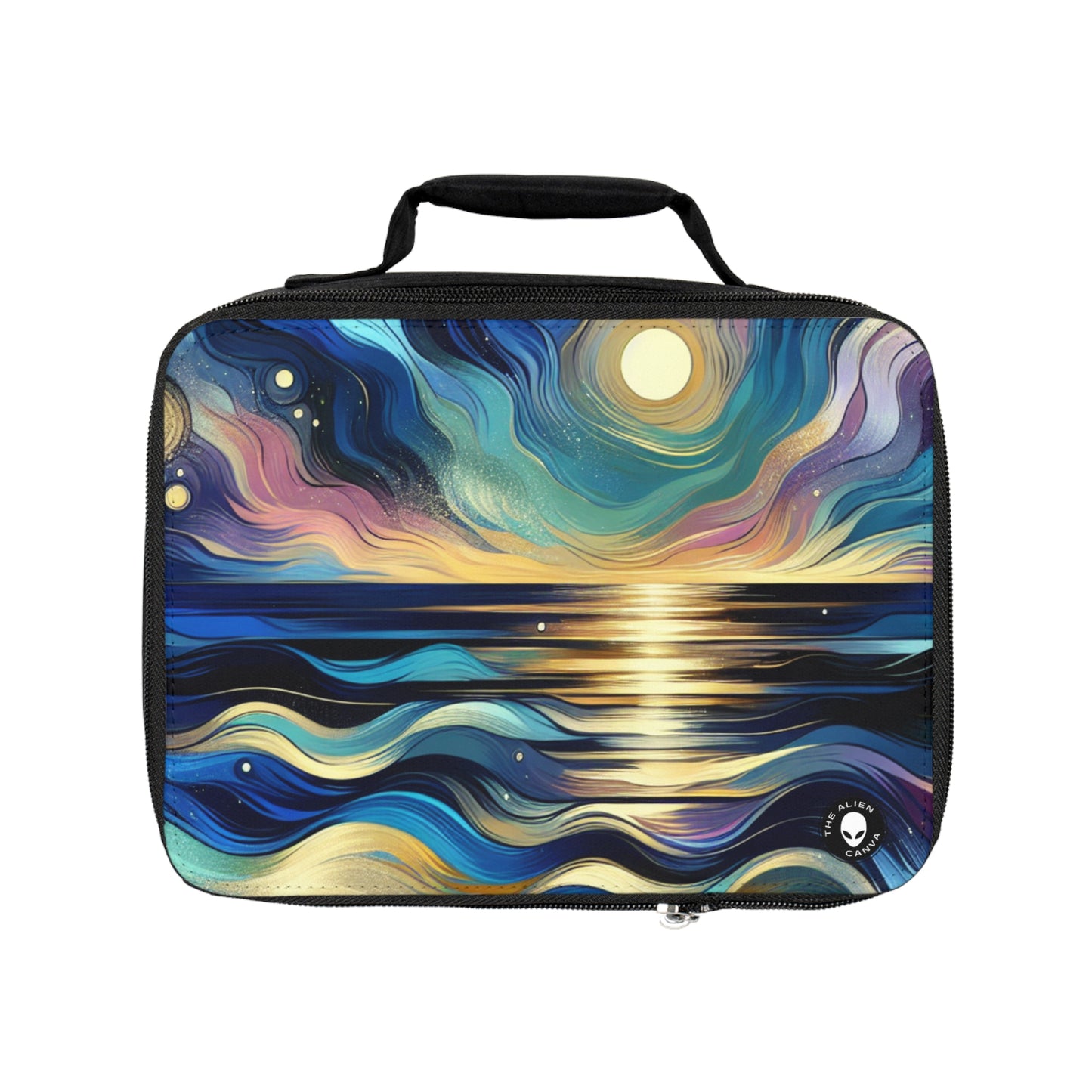 "Midnight Majesty: Abstract Ocean Reflections"- The Alien Lunch Bag