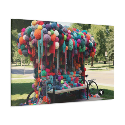 "Whimsical Wonders: Yarn-Bombing the Cityscape" - The Alien Canva Yarn Bombing (Fiber Art)