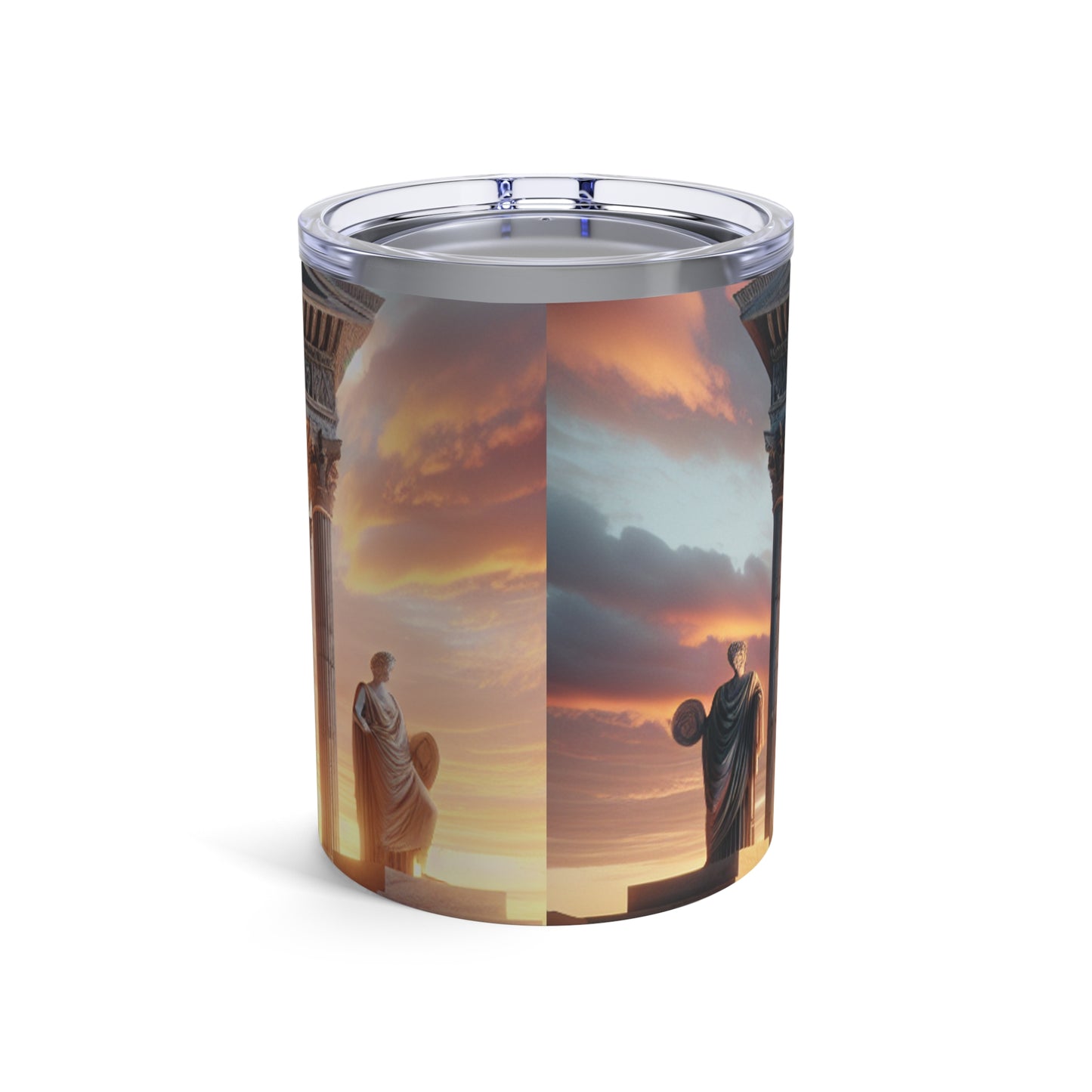 "Warm Glow of the Grecian Temple" - The Alien Tumbler 10oz Neoclassicism Style