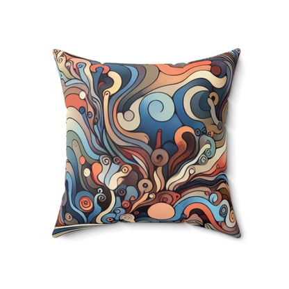 "Unleashing the Unconscious: A Surrealistic Exploration"- The Alien Spun Polyester Square Pillow Surrealist Automatism