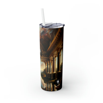 "Une odyssée néo-Renaissance : un panorama moderne" - The Alien Maars® Skinny Tumbler with Straw 20oz Renaissance Art