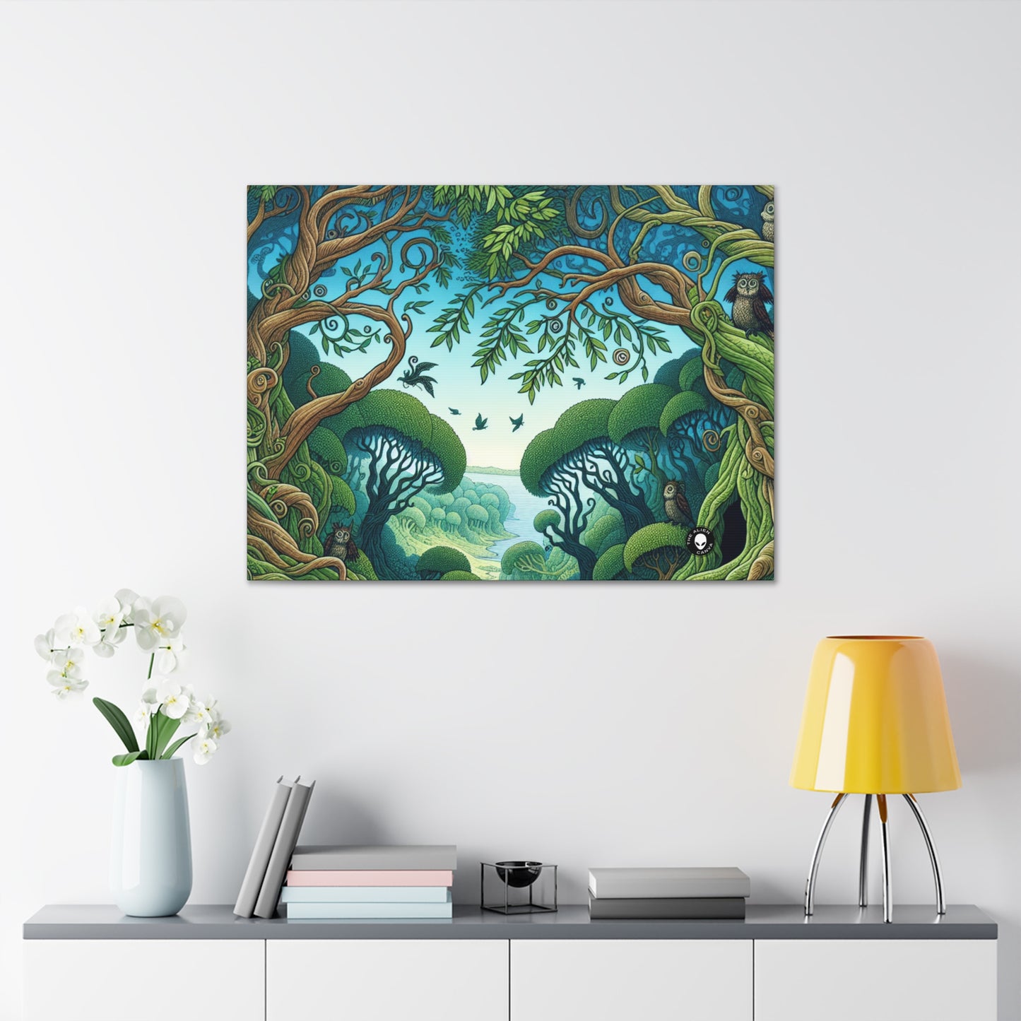 "Enchanted Woodland: Where Trees Dance and Creatures Roam" - The Alien Canva