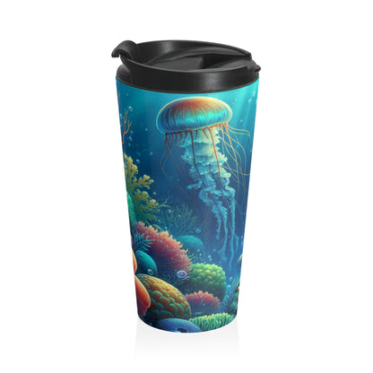 "Beneath the Waves: A Hidden Treasure" - The Alien Stainless Steel Travel Mug