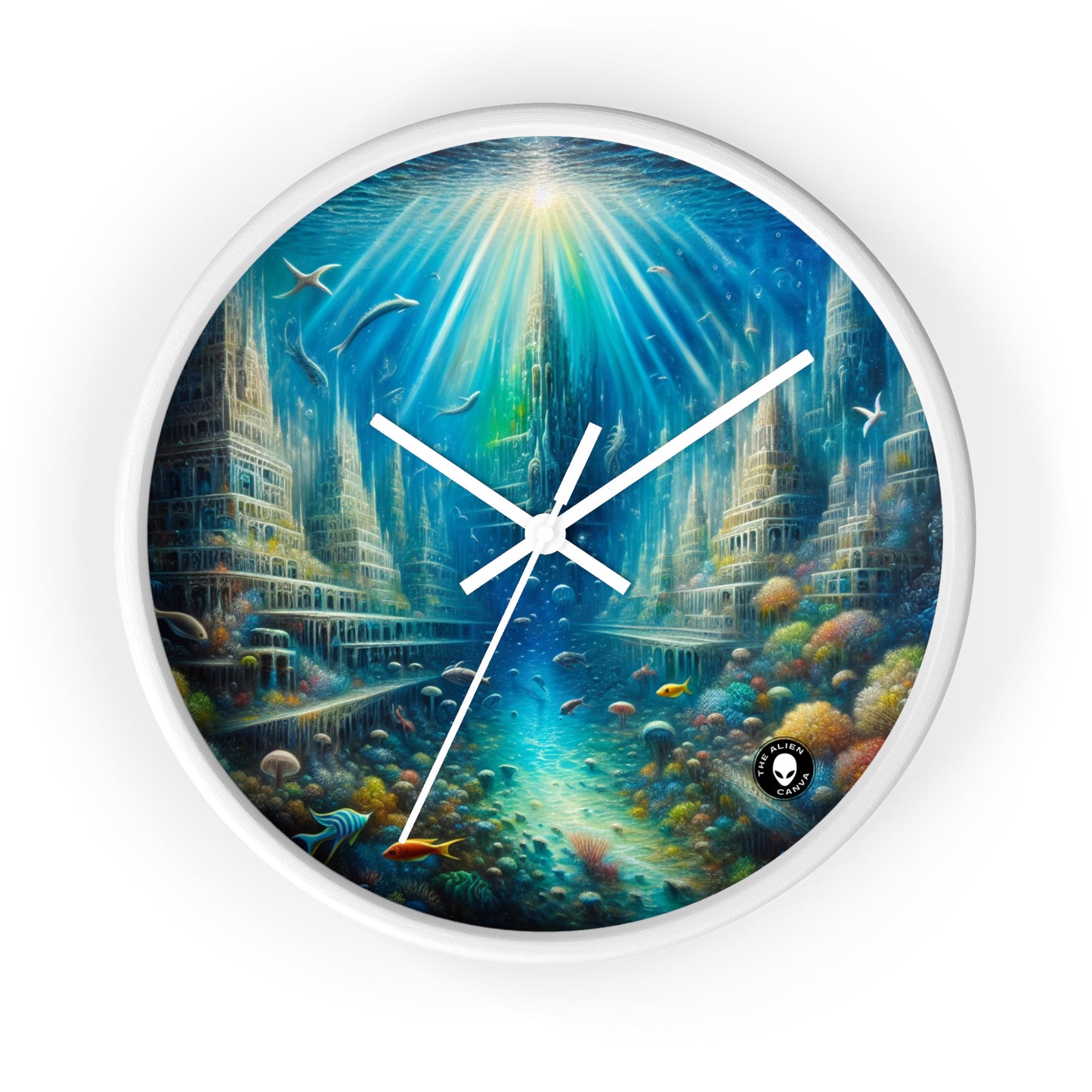 "Enchanted Underwater City" - The Alien Wall Clock