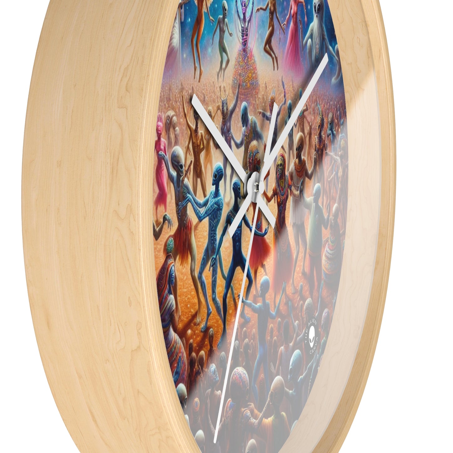 "Interstellar Rave: Embracing Cosmic Unity" - The Alien Wall Clock