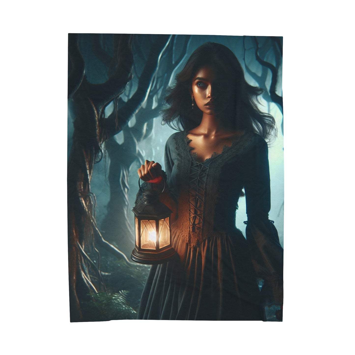 "Ready for Battle in the Twisted Woods" - The Alien Velveteen Plush Blanket Gothic Art Style