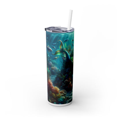 "El encanto de las profundidades": vaso estrecho con pajita de 20 oz de Alien Maars®