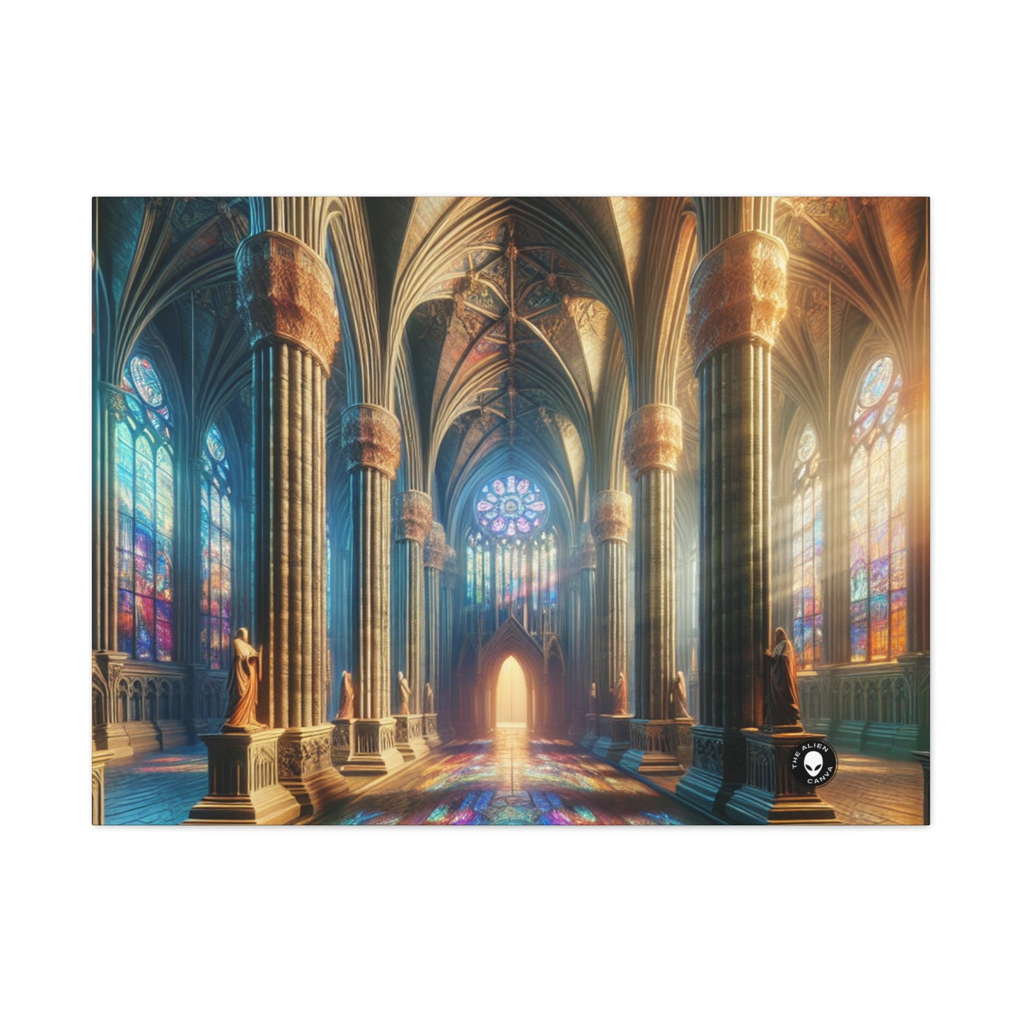 Shadows of the Gothic Cathedral - The Alien Canva Gothic Art