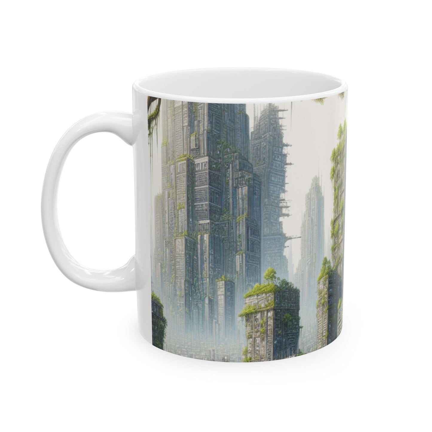 « La résurgence de la nature : la jungle urbaine » – Tasse en céramique Alien 11 oz