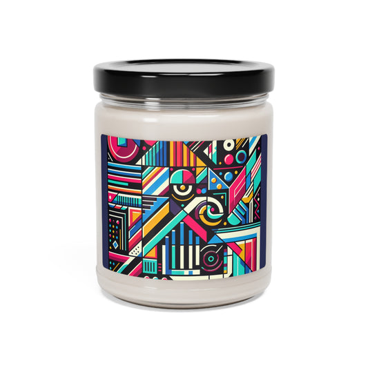"Neon Geometric Pop" - The Alien Scented Soy Candle 9oz Contemporary Art Style