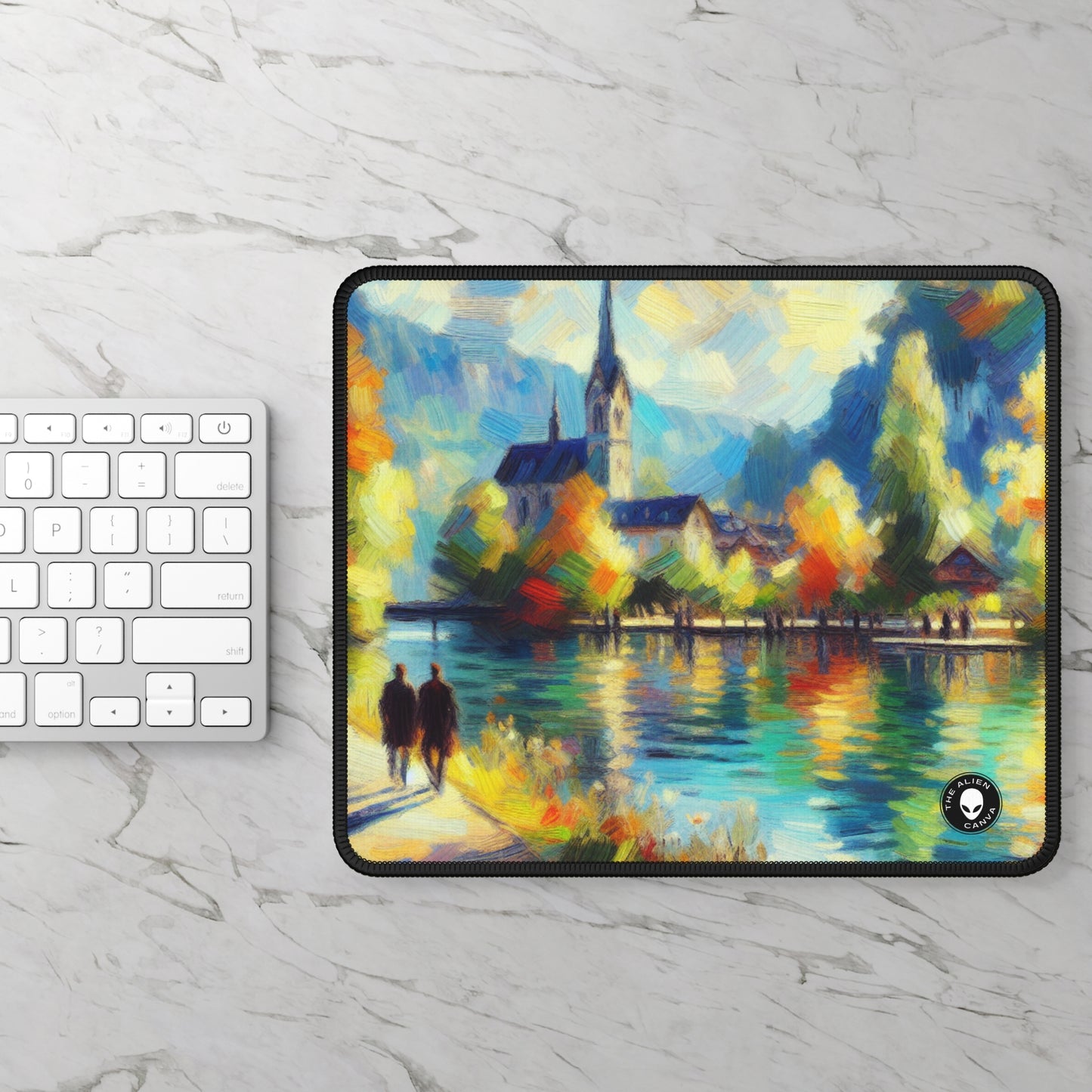 "Sunny Market Delight" - The Alien Gaming Mouse Pad Impressionism