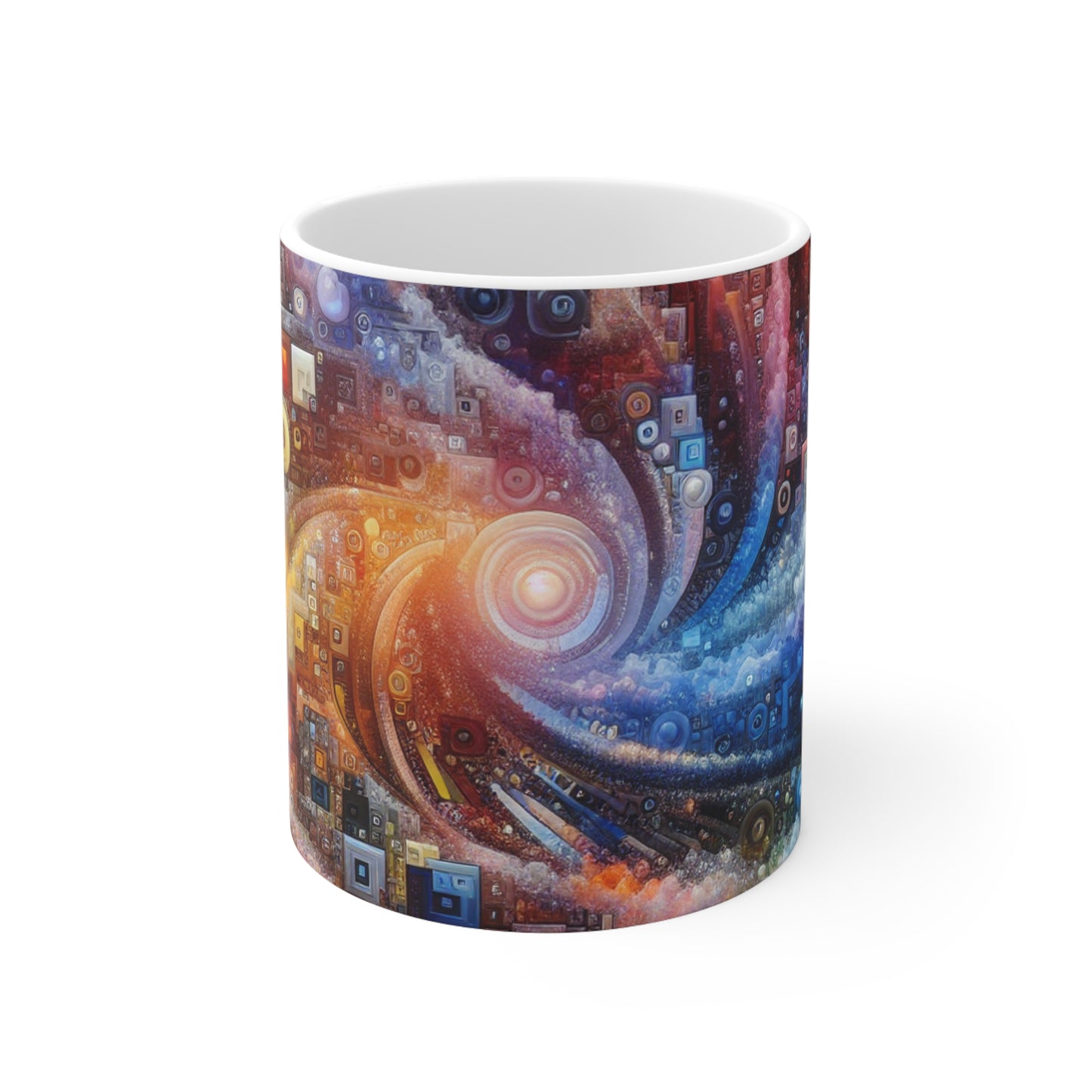 "Noches de ciudades futuristas: una metrópolis deslumbrante de innovación e imaginación" - The Alien Ceramic Mug 11oz Digital Art