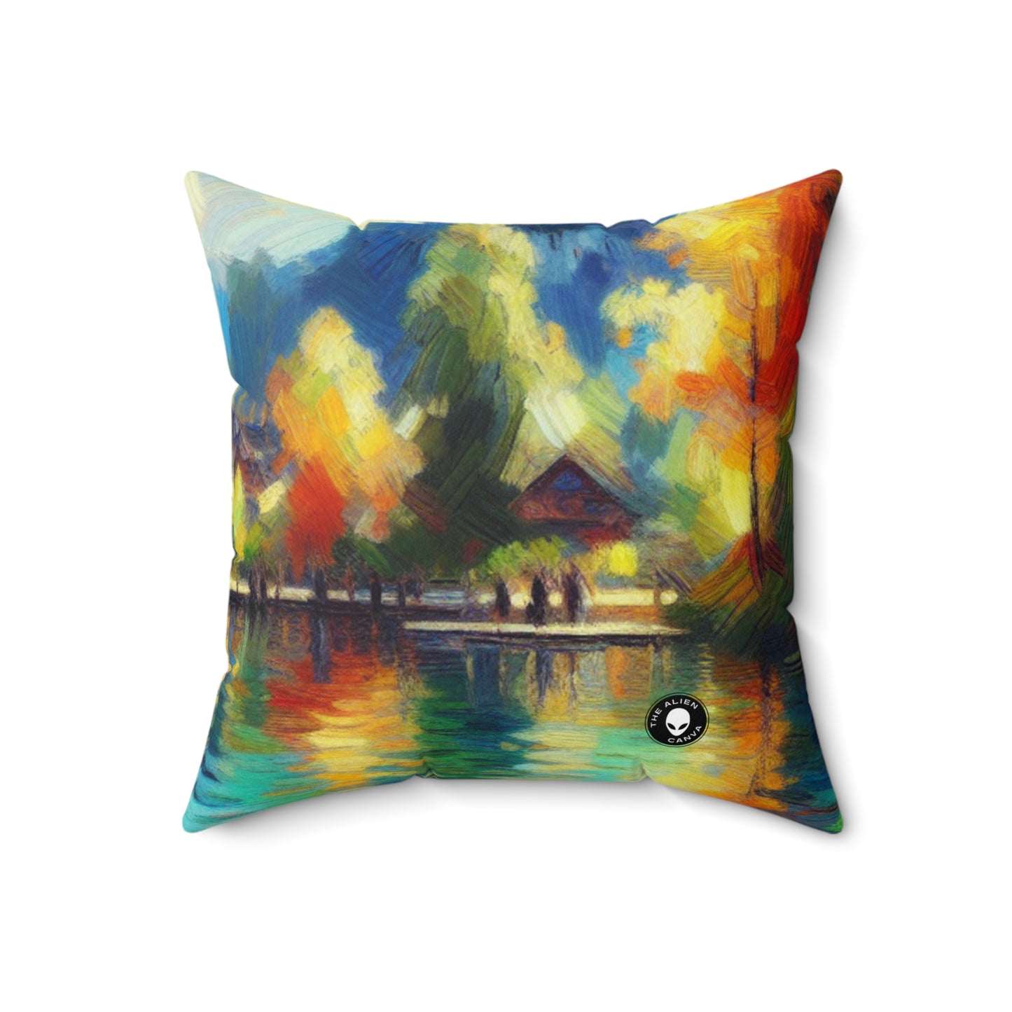 "Sunny Market Delight"- The Alien Spun Polyester Square Pillow Impressionism