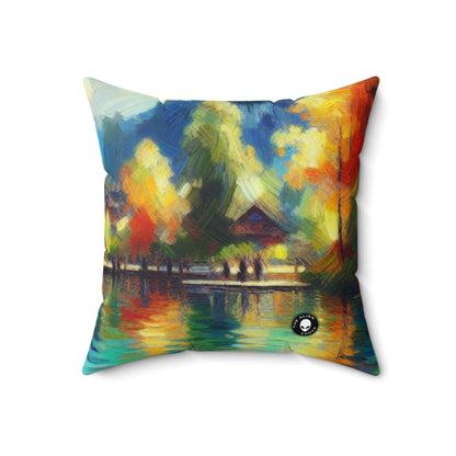 "Sunny Market Delight"- The Alien Spun Polyester Square Pillow Impressionism