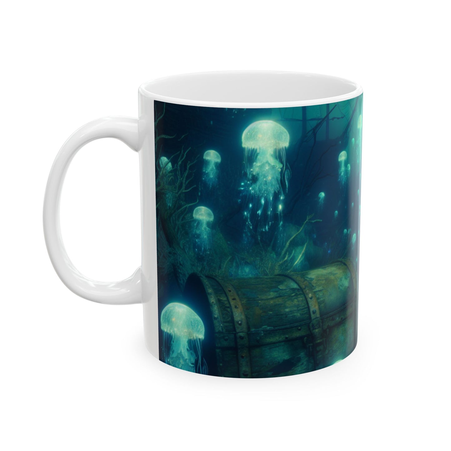 "Medusas resplandecientes en las profundidades" - Taza de cerámica The Alien 11oz