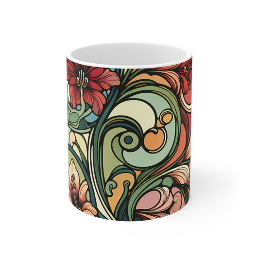 "Enchanting Depths: An Art Nouveau Ode to the Underwater Realm" - The Alien Ceramic Mug 11oz Art Nouveau