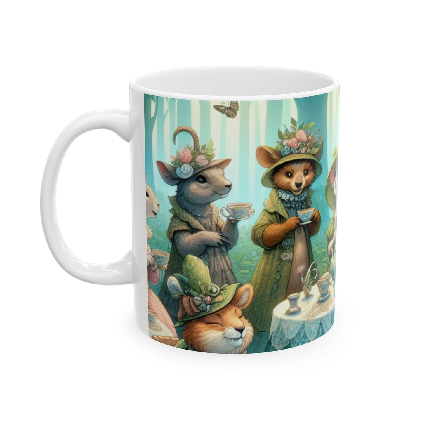 "Fancy Hats and Teacups: A Woodland Tea Party" - The Alien Ceramic Mug 11oz