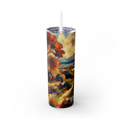 "Nature's Kaleidoscope: A Vivid Fauvism Exploration of the Animal Kingdom" - The Alien Maars® Skinny Tumbler with Straw 20oz Fauvism