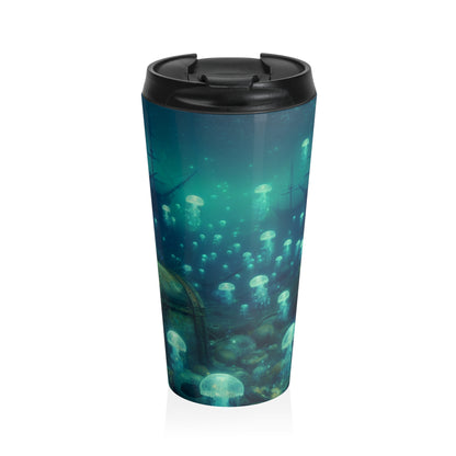 "Glowing Jellyfishes in the Deep" - The Alien Stainless Steel Travel Mug