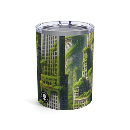 « La résurgence de la nature : un paysage urbain futuriste » - Le verre Alien Tumbler 10oz