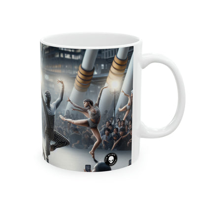 "Seasonal Elements: A Dynamic Performance Art Piece" - The Alien Ceramic Mug 11oz Performance Art