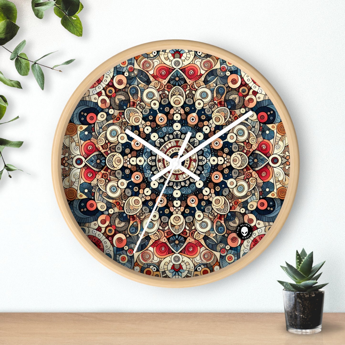 "Nature's Harmony: Floral Mandala Art" - L'art du motif d'horloge murale extraterrestre