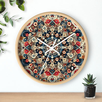 "La armonía de la naturaleza: arte floral del mandala" - El arte del patrón del reloj de pared alienígena