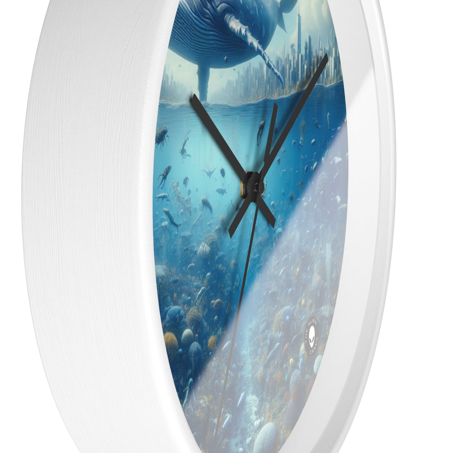 "Whale City: A Surreal Underwater Wonderland" - The Alien Wall Clock