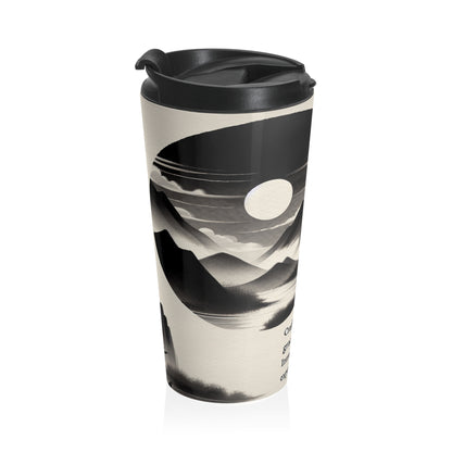 "Blossoms in the Breeze: A Tranquil Springtime Ink Wash Painting" - The Alien Stainless Steel Travel Mug Ink Wash Painting