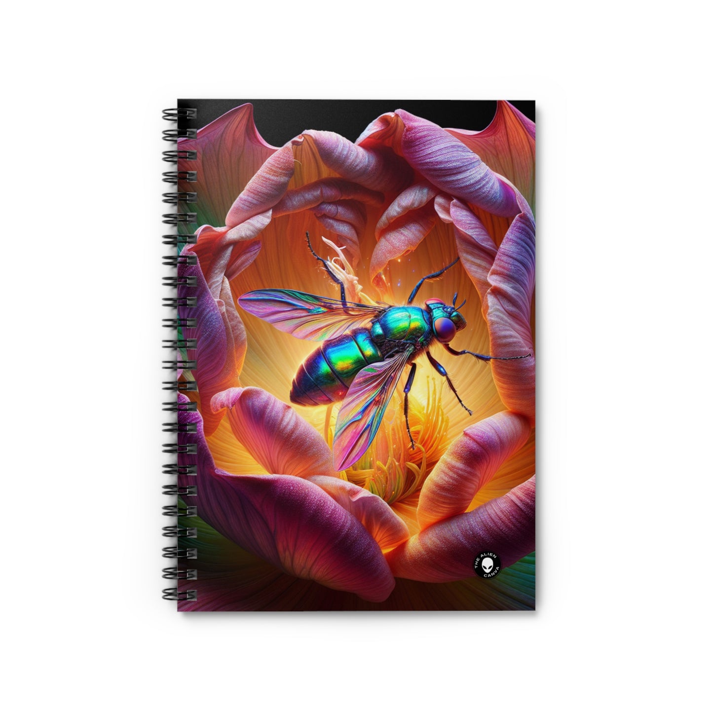 "The Beauty of Nature: A Hyperrealistic Insect Mosaic" - The Alien Spiral Notebook (Ruled Line) Hyperrealism