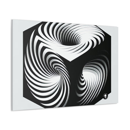 "Cubo convolucional: una ilusión óptica de movimiento incesante" - The Alien Canva Op Art