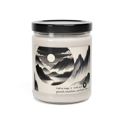 "Blossoms in the Breeze: A Tranquil Springtime Ink Wash Painting" - The Alien Scented Soy Candle 9oz Ink Wash Painting