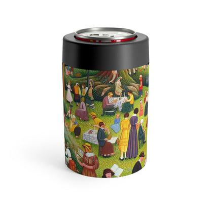 "Whimsical Village Delights" - The Alien Can Holder Naïve Art