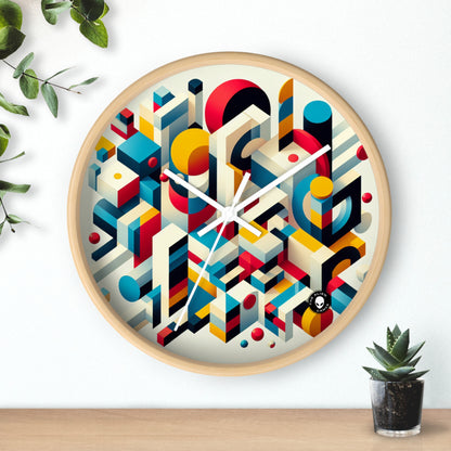 "Harmonious Balance: Geometric Abstract Art" - The Alien Wall Clock Geometric Abstraction