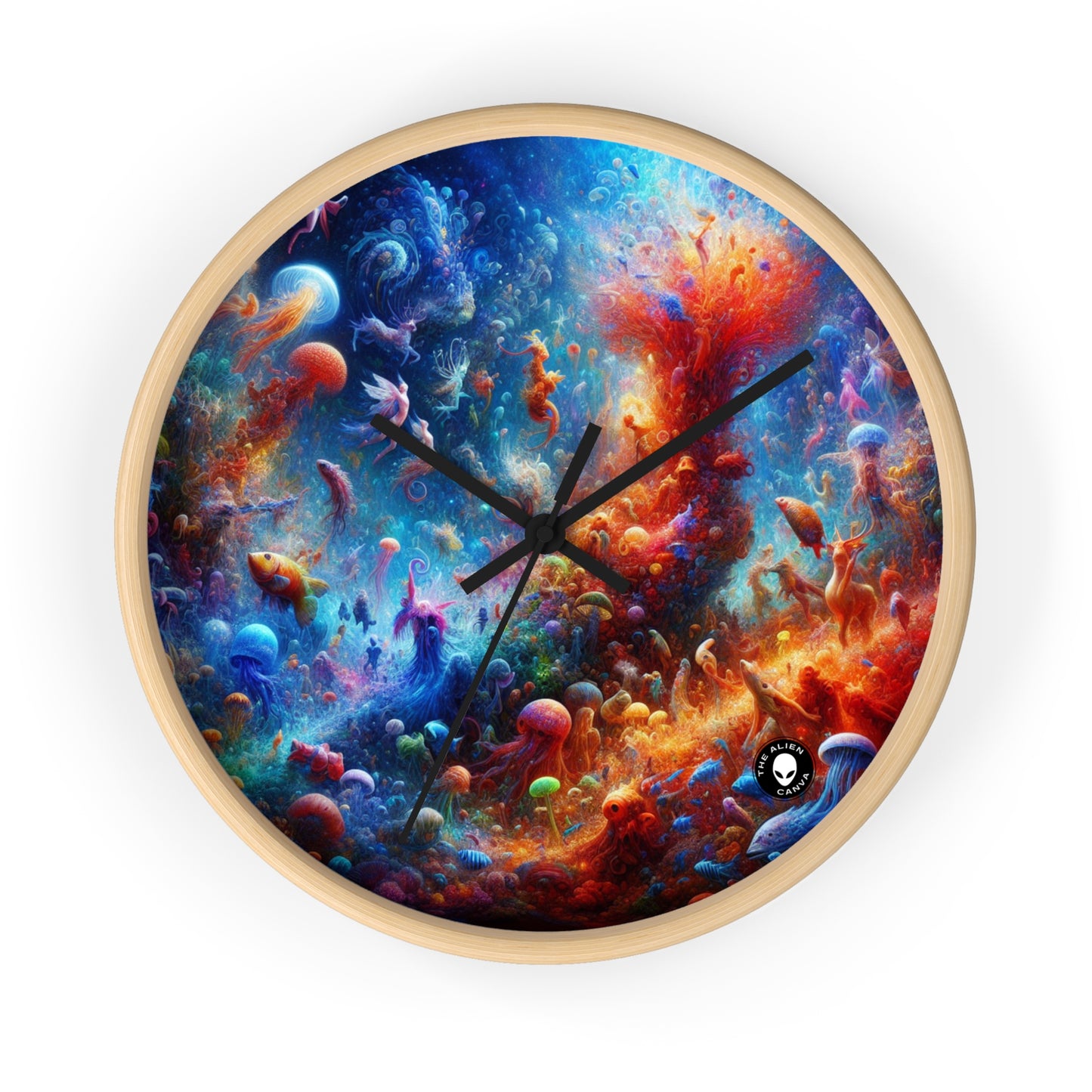 "Glowing Coral Dance Party" - L'horloge murale Alien