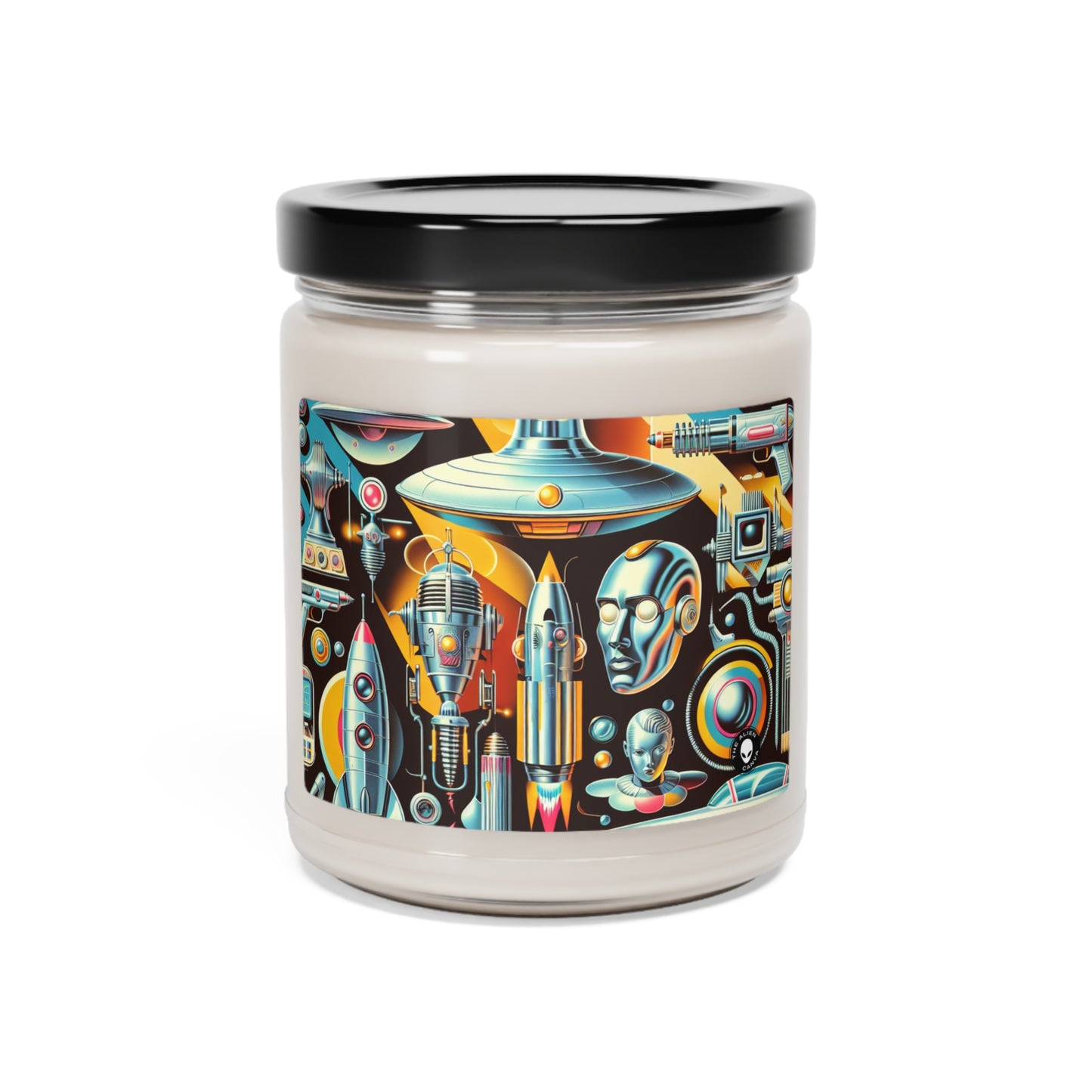 "Neon Deco: A Retro-Futuristic Utopia" - The Alien Scented Soy Candle 9oz Retro-futurism