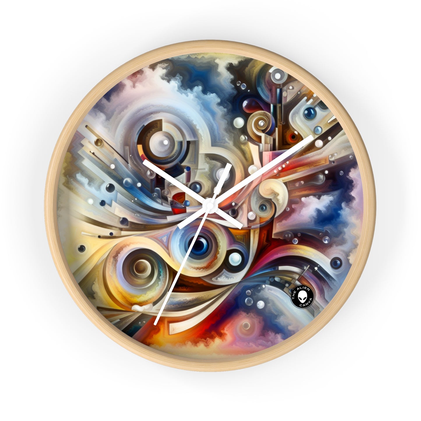 "Nature's Mechanical Symphony" - The Alien Wall Clock Abstract Surrealism