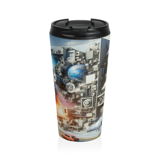 "Symbolic Transformations: Conceptual Realism in Everyday Objects" - The Alien Stainless Steel Travel Mug Conceptual Realism